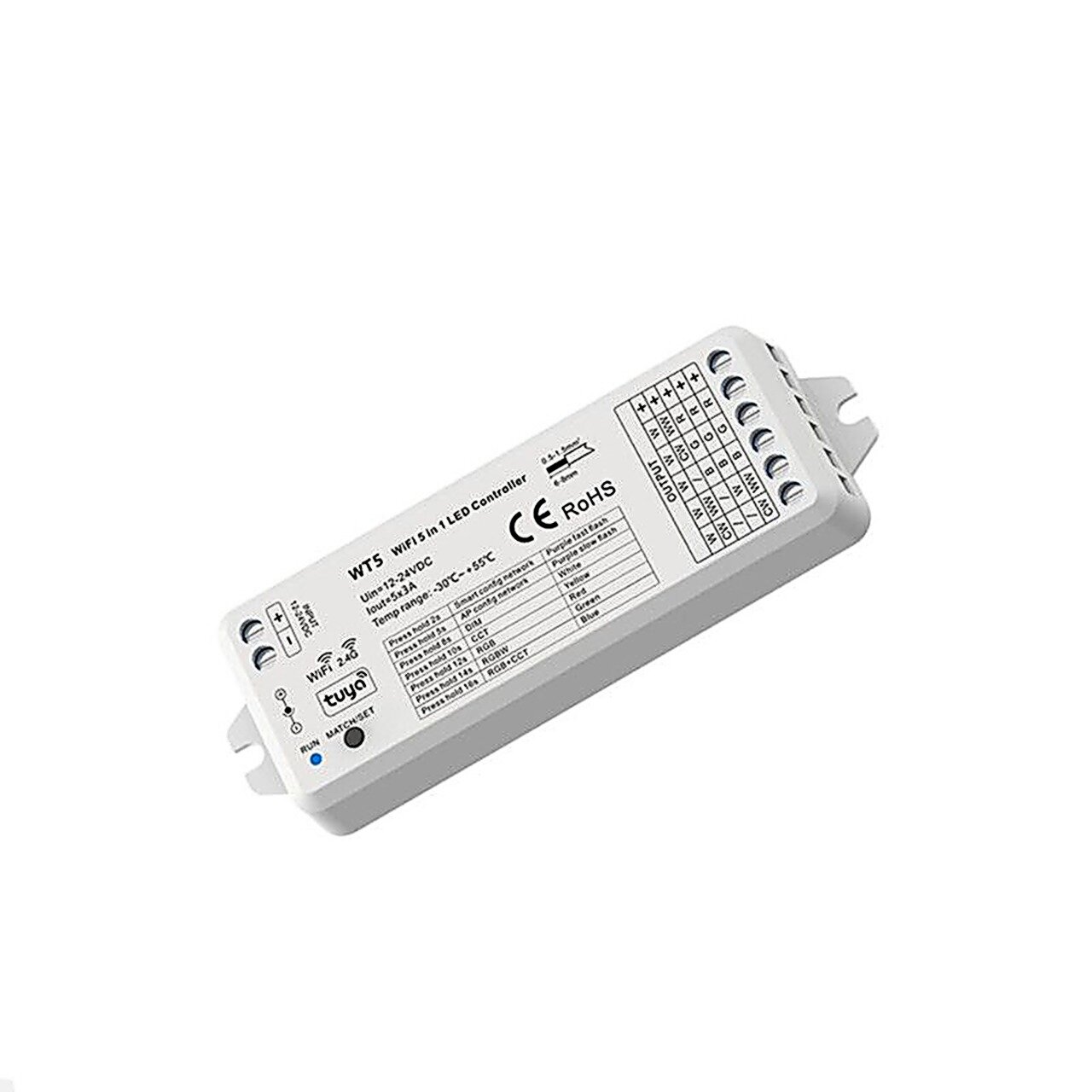WiFi RF 5 в 1 светодиодный контроллер WT5 голосовое управление RGB, RGBW, RGB + CCT