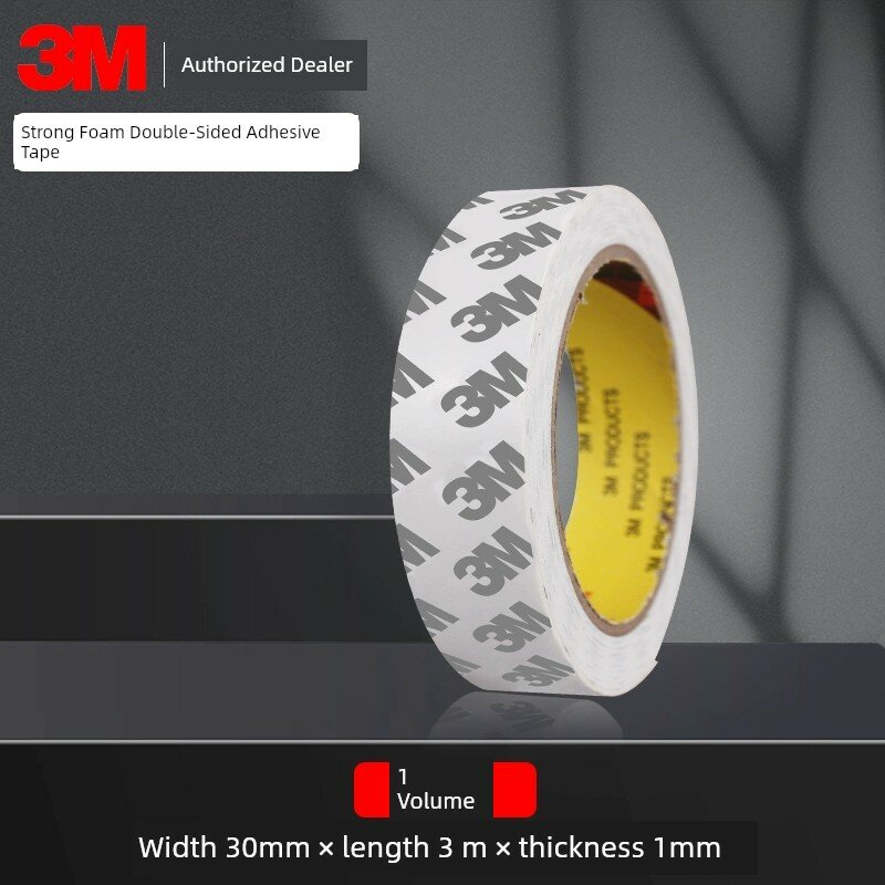 3M двусторонняя пенопластовая лента 30x3000 мм 1 рулон толщина 1 мм эконом-упаковка для крепления на стену