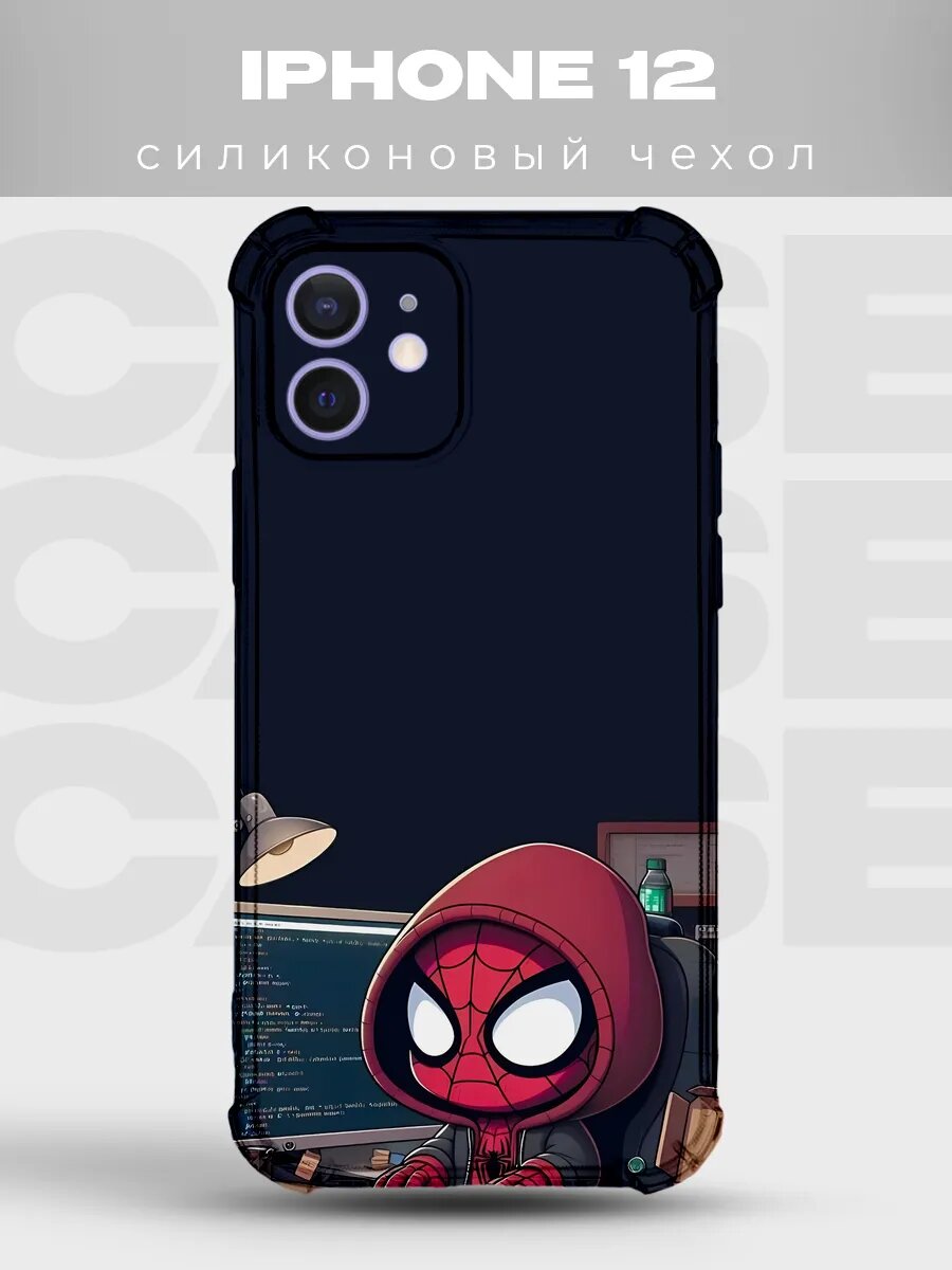 Чехол на iPhone 12 Человек-паук комикс spider man марвел