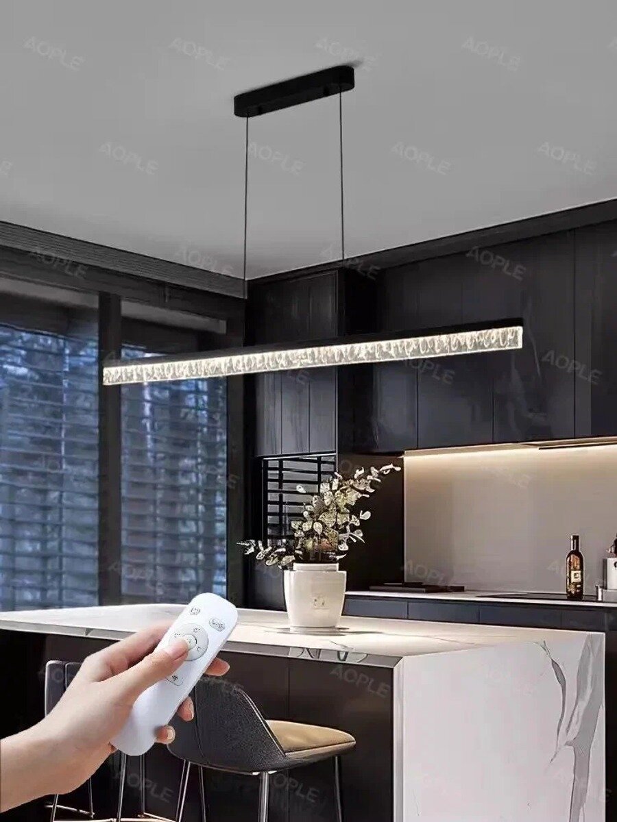 Люстра светодиодная 25 Вт, 15 кв. м, с пультом ДУ, черная матовая