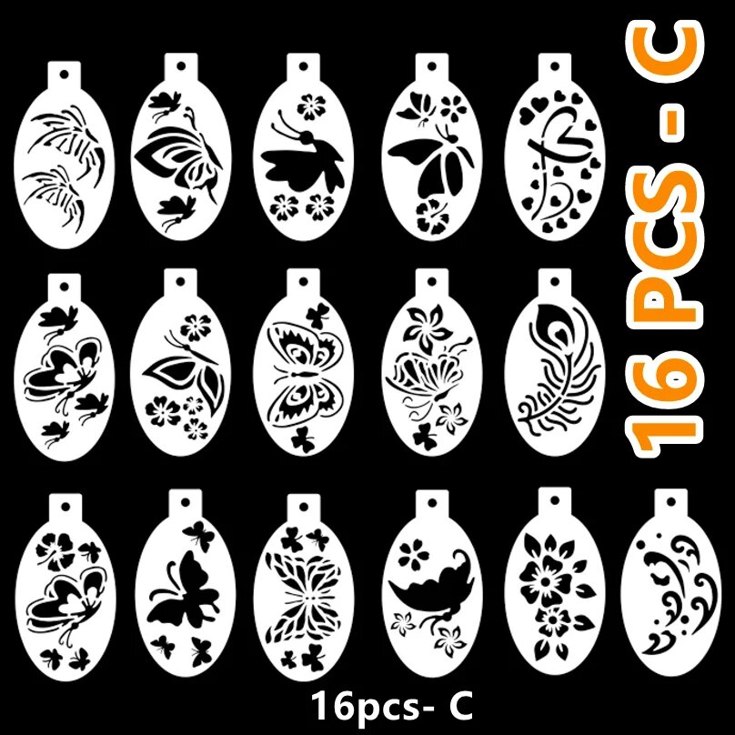 Шаблоны для рисования лица 16 шт. 16pcs-C