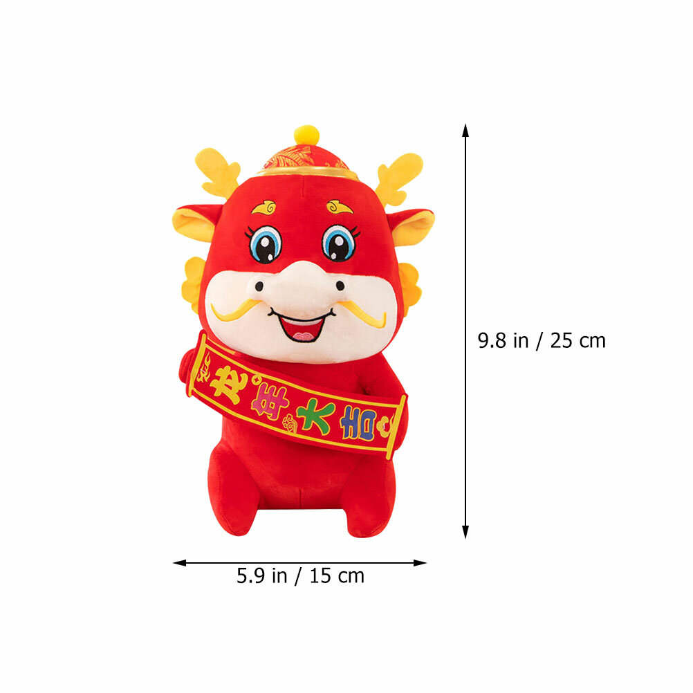 Lovely Plush Dragon Doll Игрушка Из Мягкого Материала Подарок На Новый Год 25.00X15.00X10.00Cm