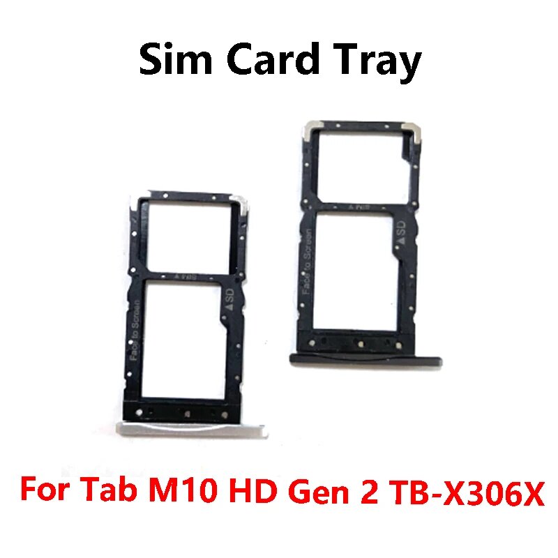 Держатель SIM-карты для Lenovo Tab M10 HD Gen 2 TB-X306X, лоток для SIM-карты, TB-X306X silver