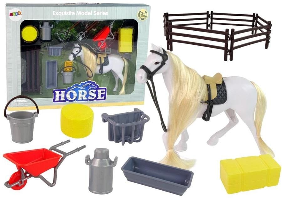 Фигурка Lean Toys конь с гривой, игровой набор с аксессуарами