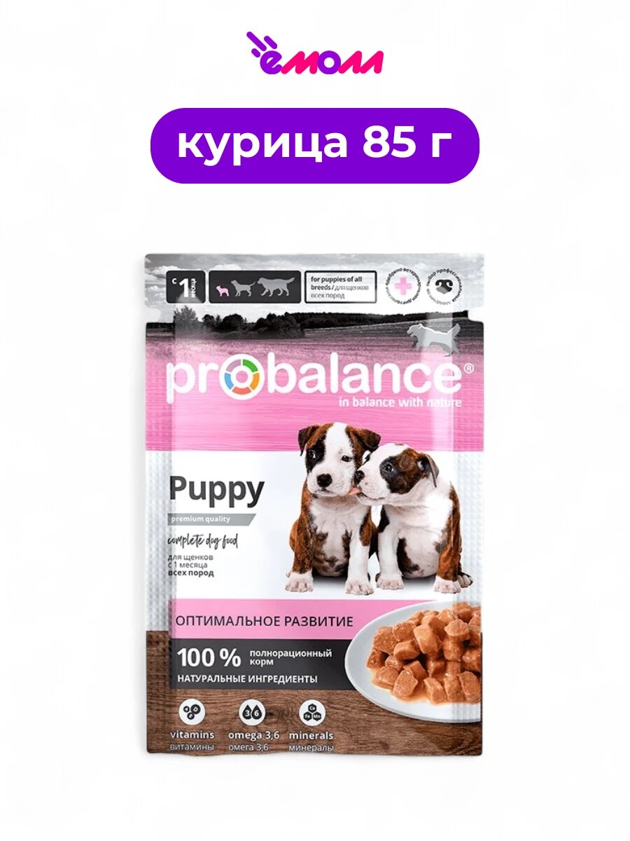 ProBalance влажный корм для щенков всех пород Первый рацион 85 г
