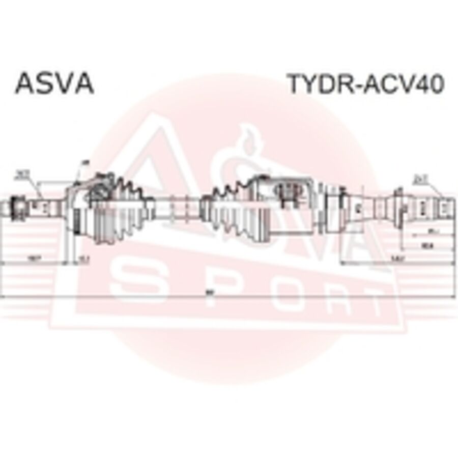 Приводной вал правый (ASVA TYDR-ACV40)