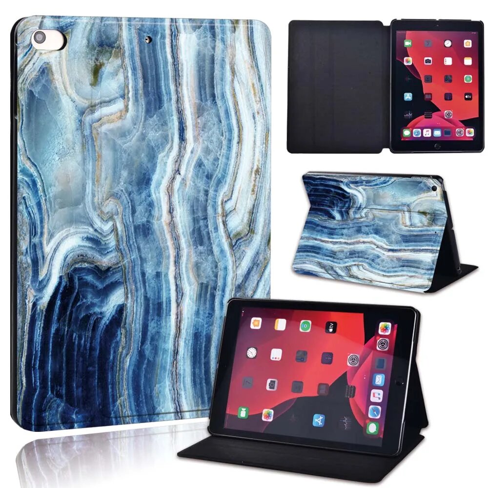 Кожаный чехол для Apple iPad Mini 6 8,3 дюйма 2021 14. navy blue marble