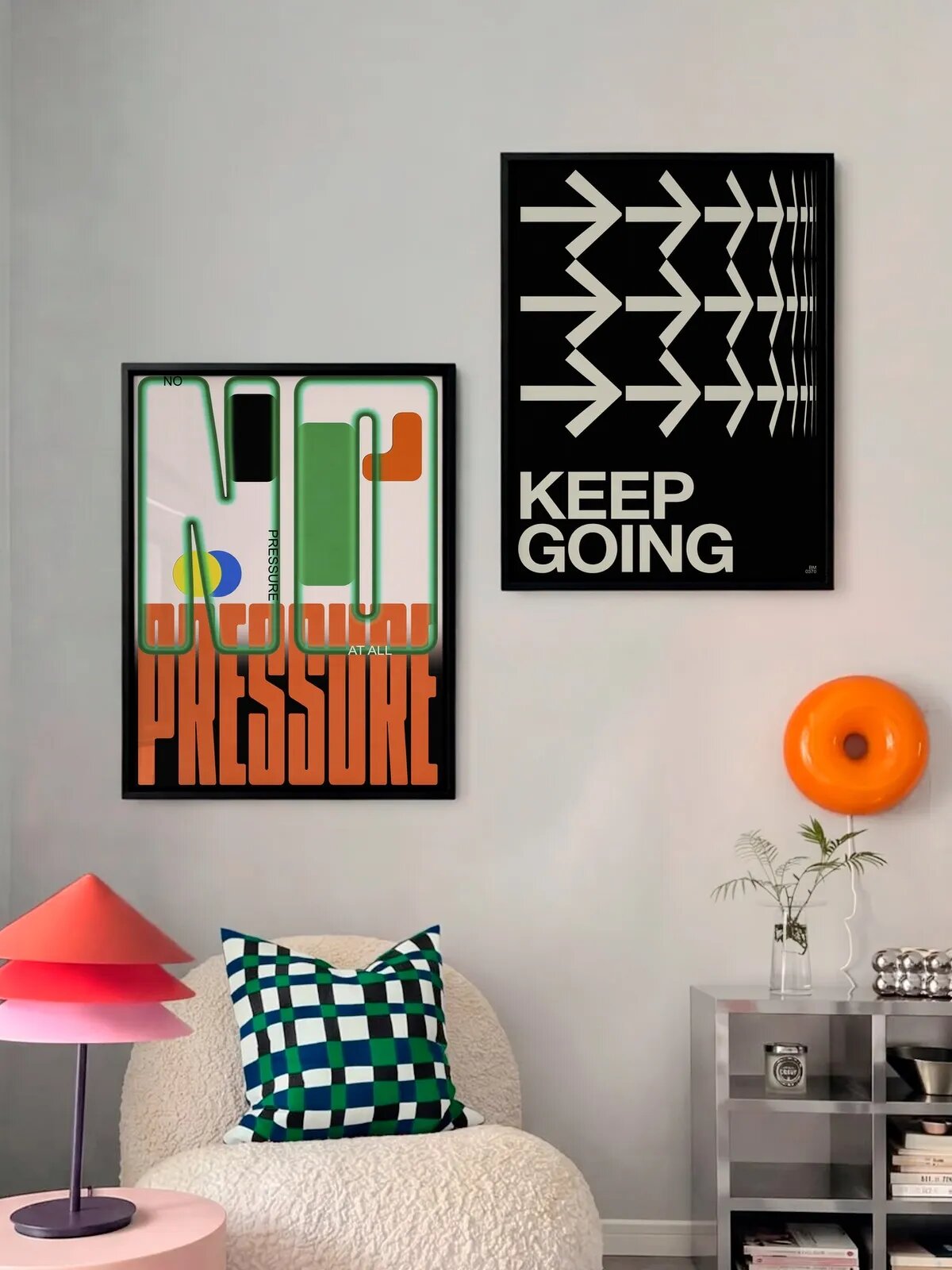 Набор постеров "No Pressure x KEEP GOING", 30x40 см, 2 штуки