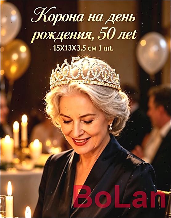 Коронка Золотая Для Девочки С Кристаллами, Для Юбилея 50 Лет, 1 Штука