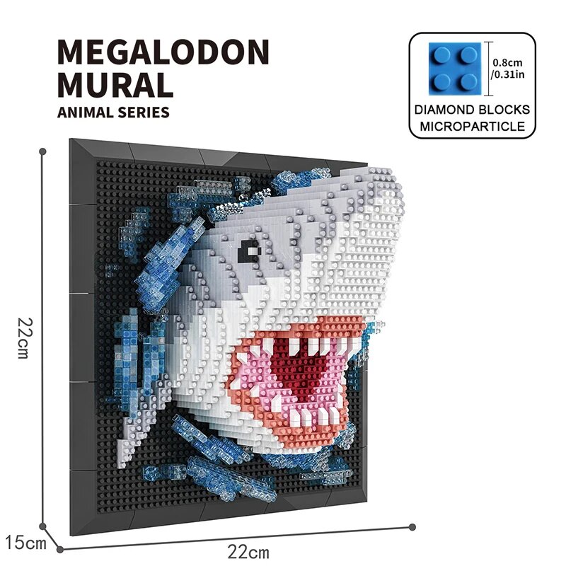 3D-конструктор «Голова Монстра-акулы» Для Настенного Монтажа, DIY-набор Для Сборки В Форме Животного