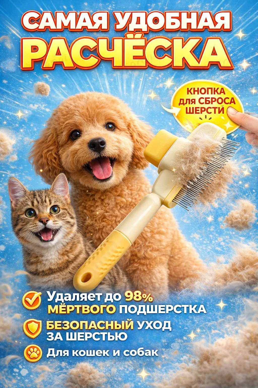 Расческа для мальтипу, Расческа для пуделя, Вычесыватель для кошек, Экспресс линька, Стриппинг для кошек инструмент для груминга щетка для шерсти