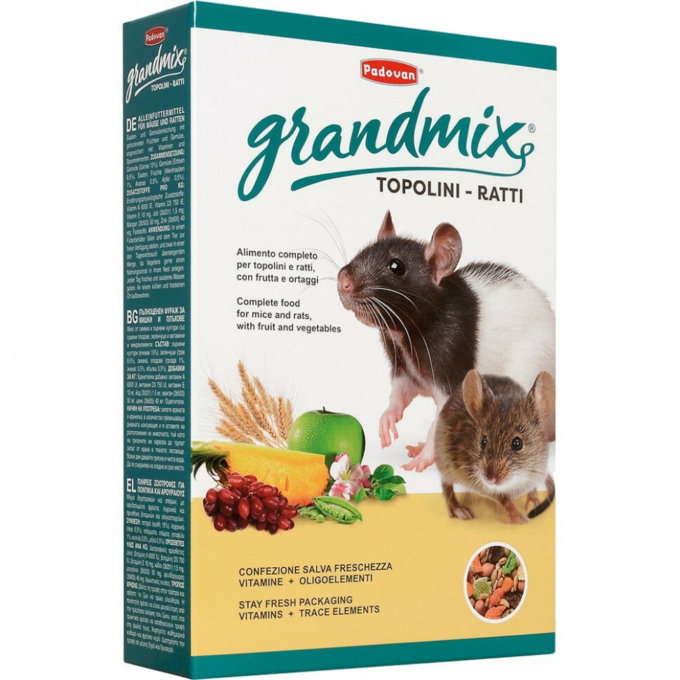 Padovan Grandmix Topolini Ratti корм для крыс и мышей - 400 г