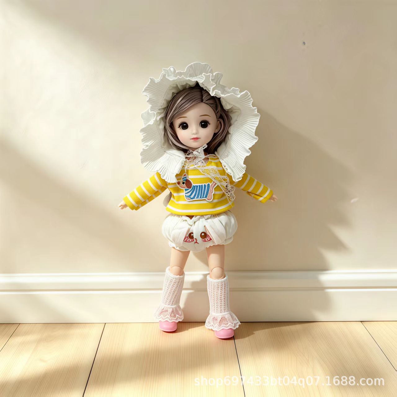 Костюм для куклы BJD 12" (30 см) Желтые полосатые штаны кролика наряды подарок на день рождения (кукла не включена)