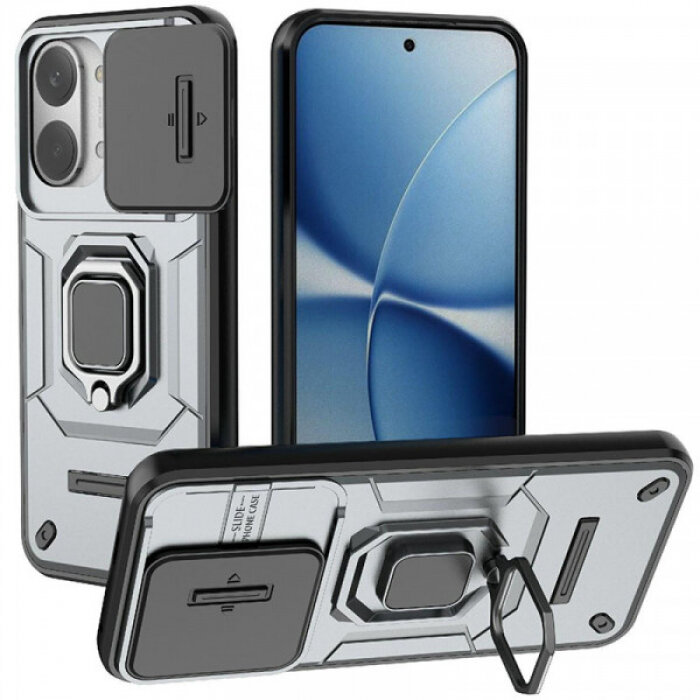 Transformer Ring Holder Противоударный чехол с кольцом и шторкой камеры для Poco X8 Pro Max / Xiaomi Turbo 5 Max
