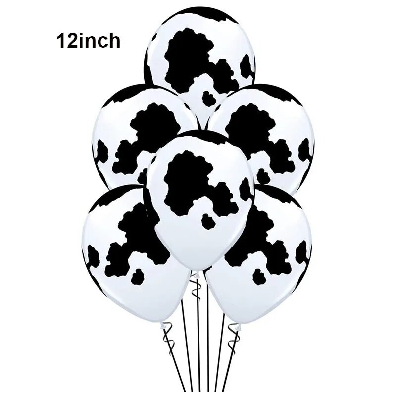 Одноразовые бумажные стаканчики с принтом коровы PartiesTour Белый, 10 pcs, latex balloon