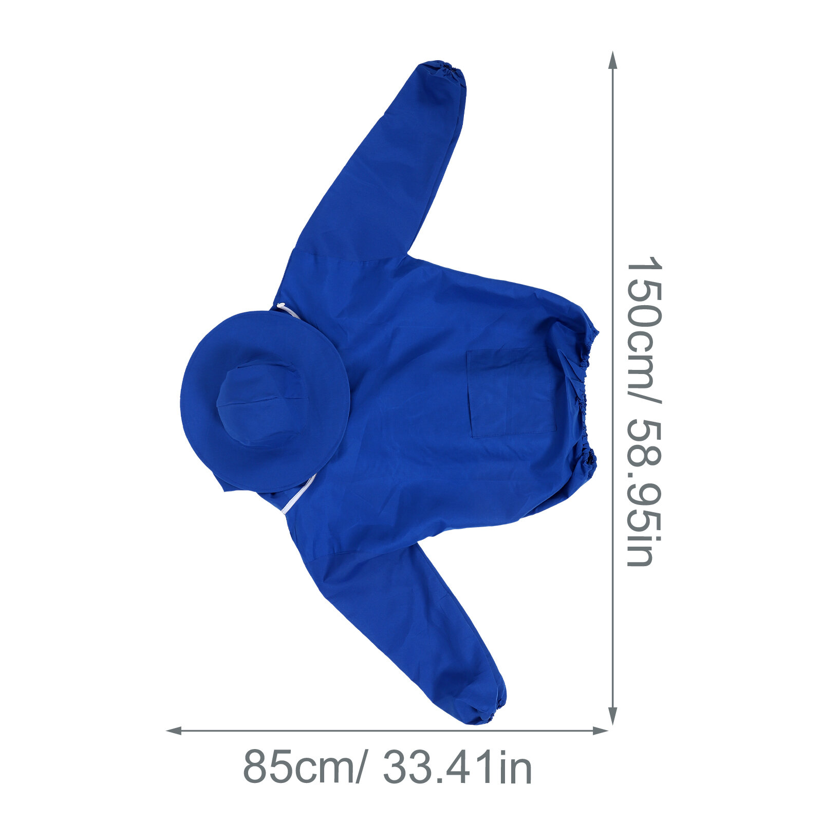 Костюм Для Пчеловодства Синий Размер 150.00X85.00X0.20Cm Полная Защита От Укусов Пчел