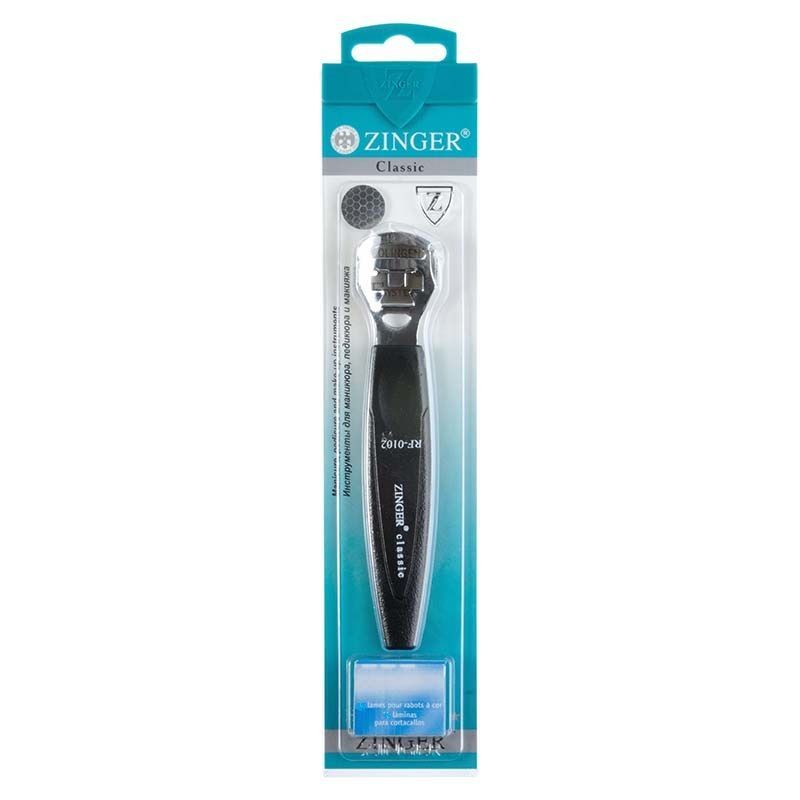 Zinger Набор педикюрный Sis-28-1 (удалитель мозолей, лезвия 5шт), педикюрный инструмент от мозолей и натоптышей серии Professional