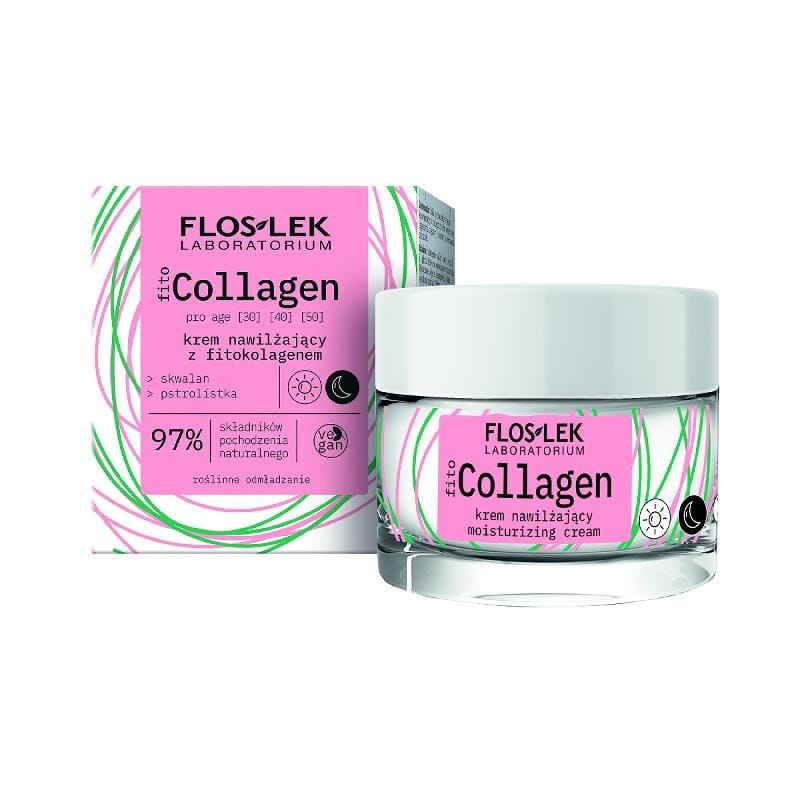 Крем для ухода за кожей Floslek Fito Collagen, увлажняющий крем с фитоколлагеном на день и ночь, 50 мл