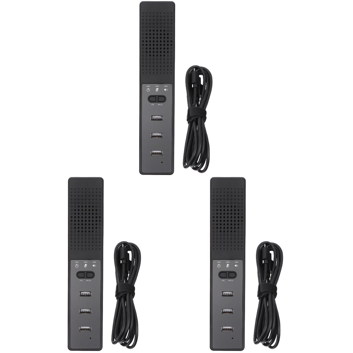 Миниатюрные компьютерные колонки с 3 usb интерфейсами, черные, для дома и офиса, набор из 3 шт