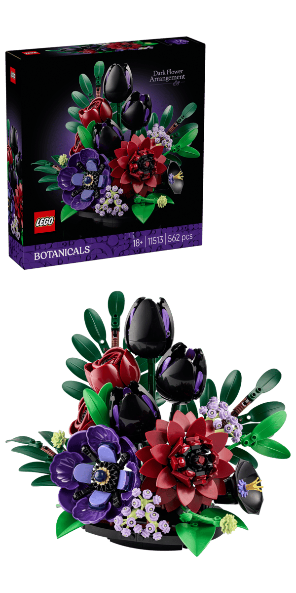 Конструктор LEGO Botanical Темная цветочная композиция 11513, 562 детали, от 18 лет