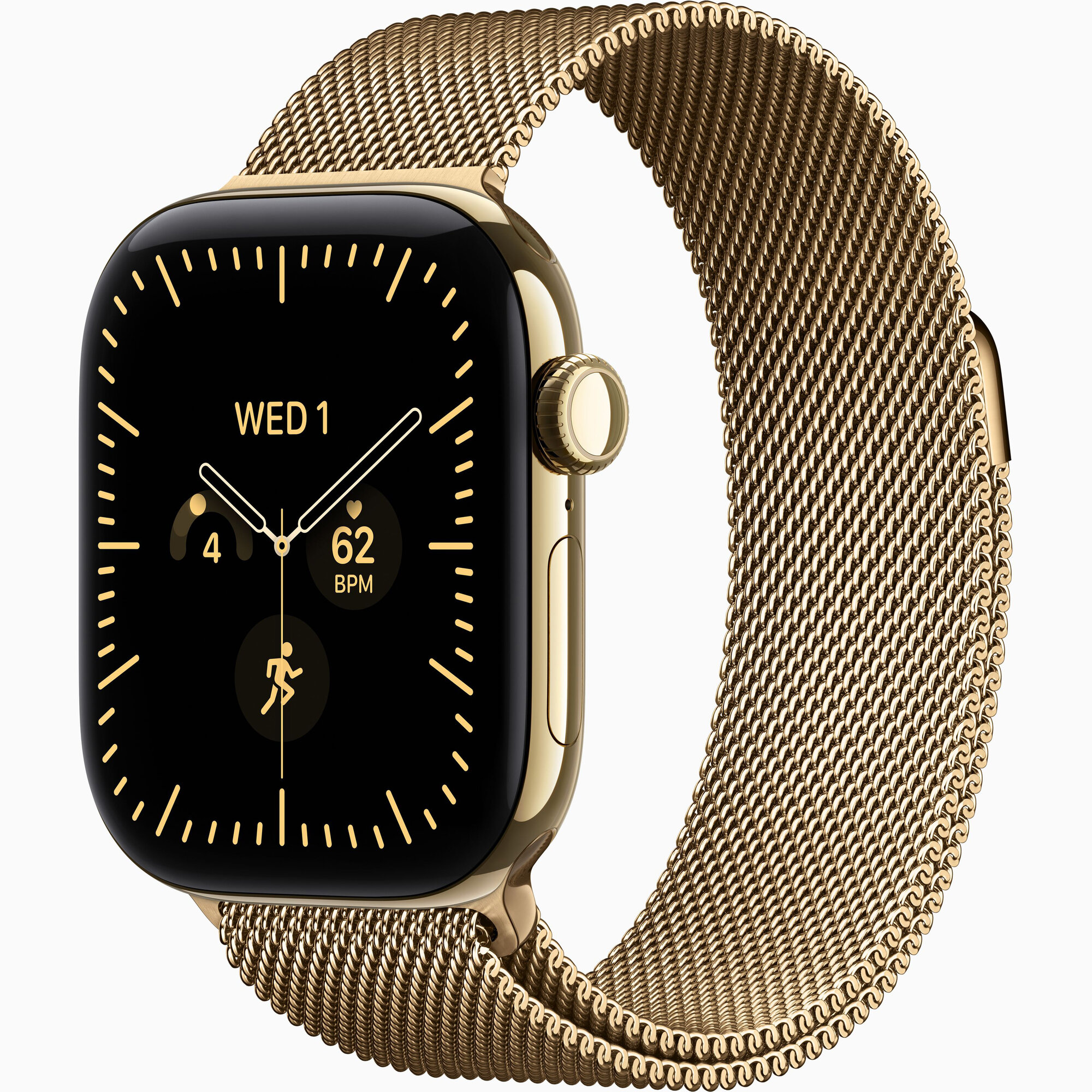 Умные часы Apple Watch S12 42mm GPS, Radiant Gold Titanium Case with Radiant Gold Milanese Loop S/M