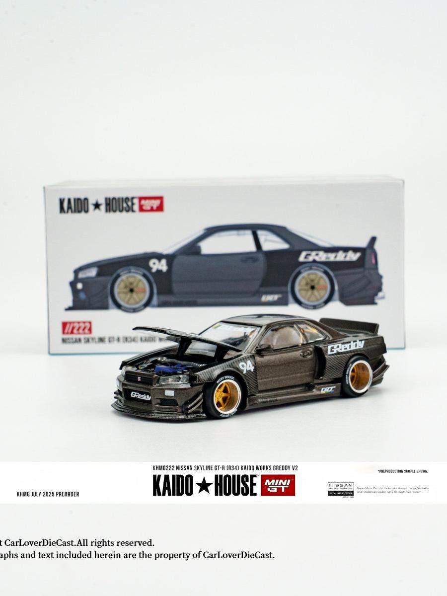 Сборная модель Kaido House MINIGT Nissan Skyline GT-R R34 GReddy V2 1/64