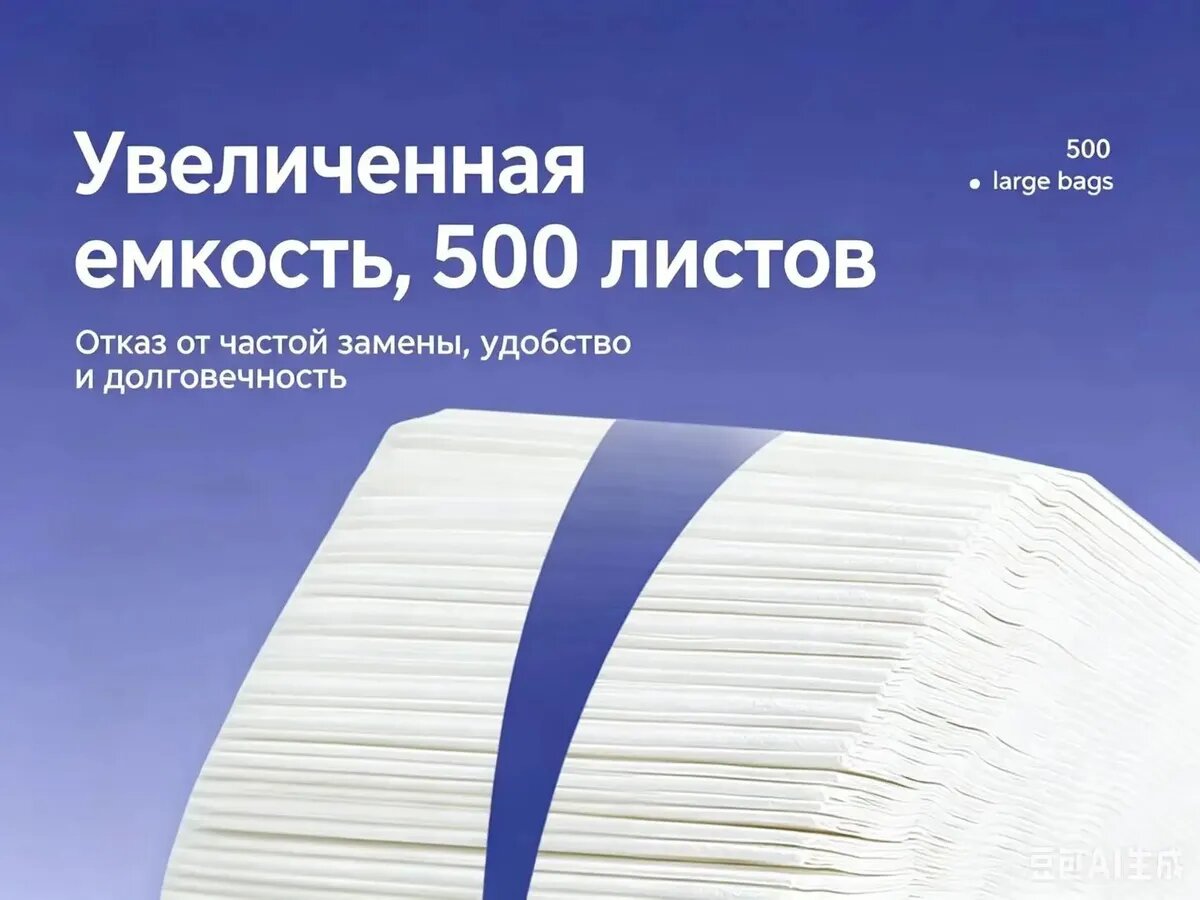 Бумажные салфетки Qiaorunji, 500 шт, голубые, многослойные, для лица и повседневного ухода
