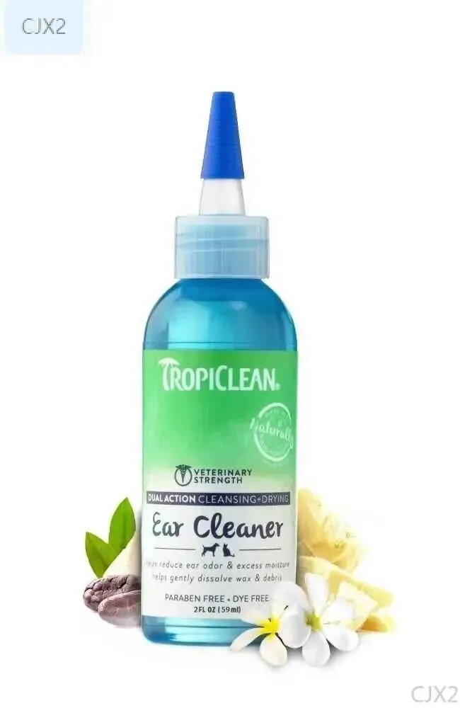 Эксклюзивный двухкомпонентный спрей для ушей животных TropiClean, объем 59 мл, артикул TROPDAEAR