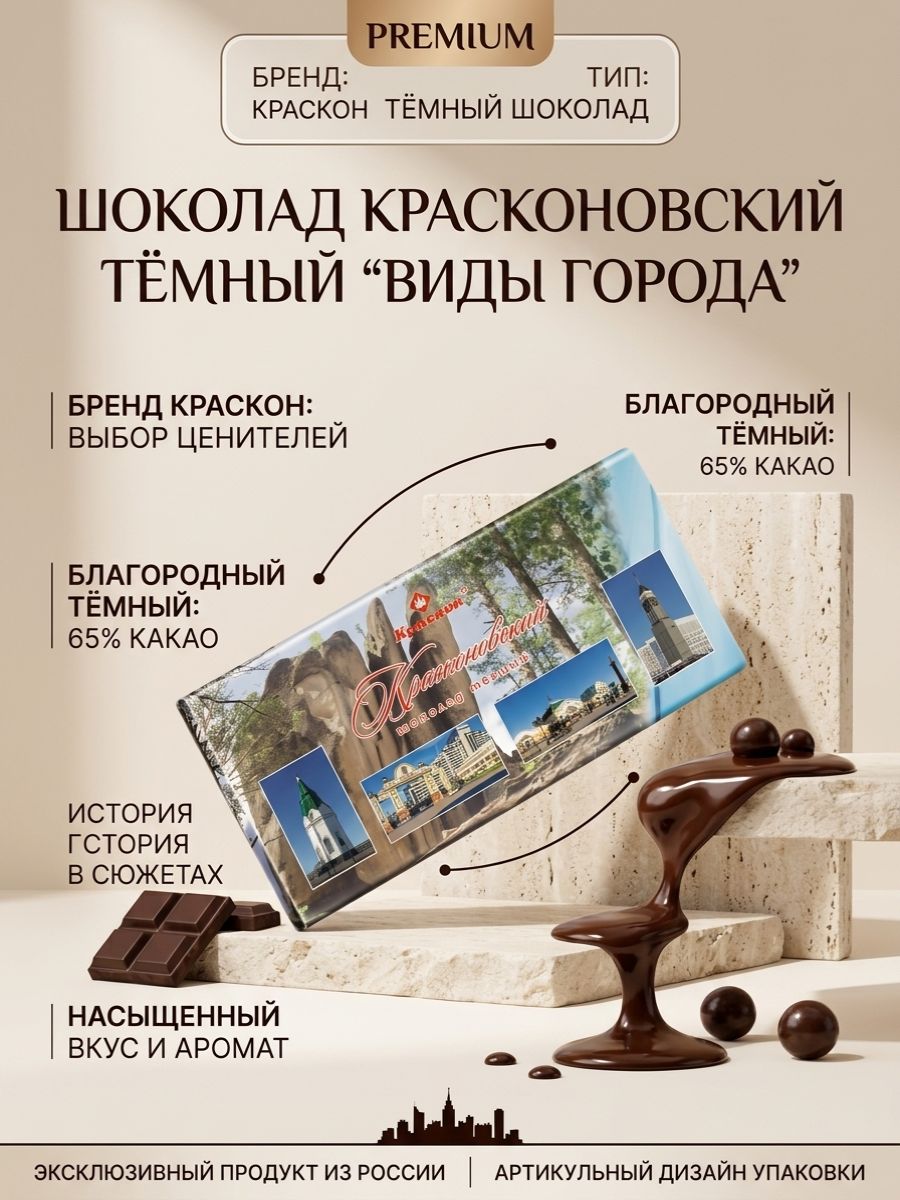 Шоколад Темный Виды Города 90гр