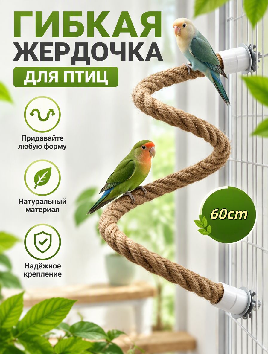 Игрушка для попугаев хлопковый канат из натурального льна, веревка для лазания в виде птицы, снятие стресса