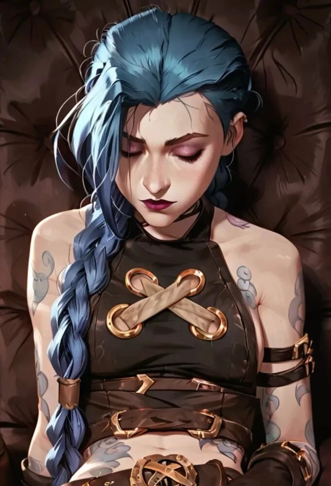 Алмазная Картина "League of Legends: Джинкс" 5D Круглый Бриллиант 50х70 См
