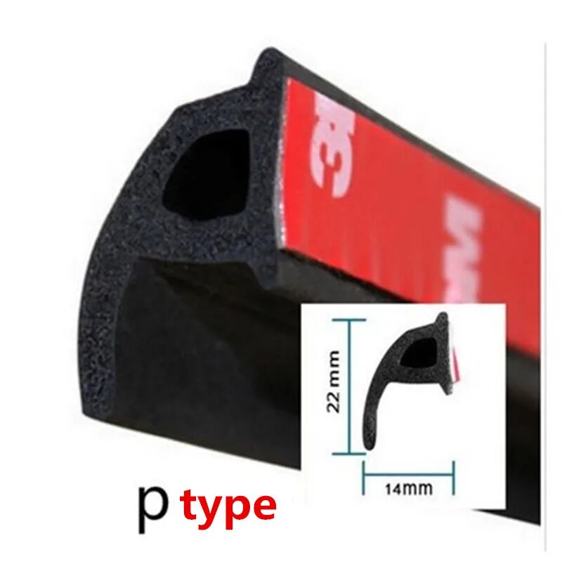 Уплотнительные ленты EPDM для авто черного цвета 4M P type