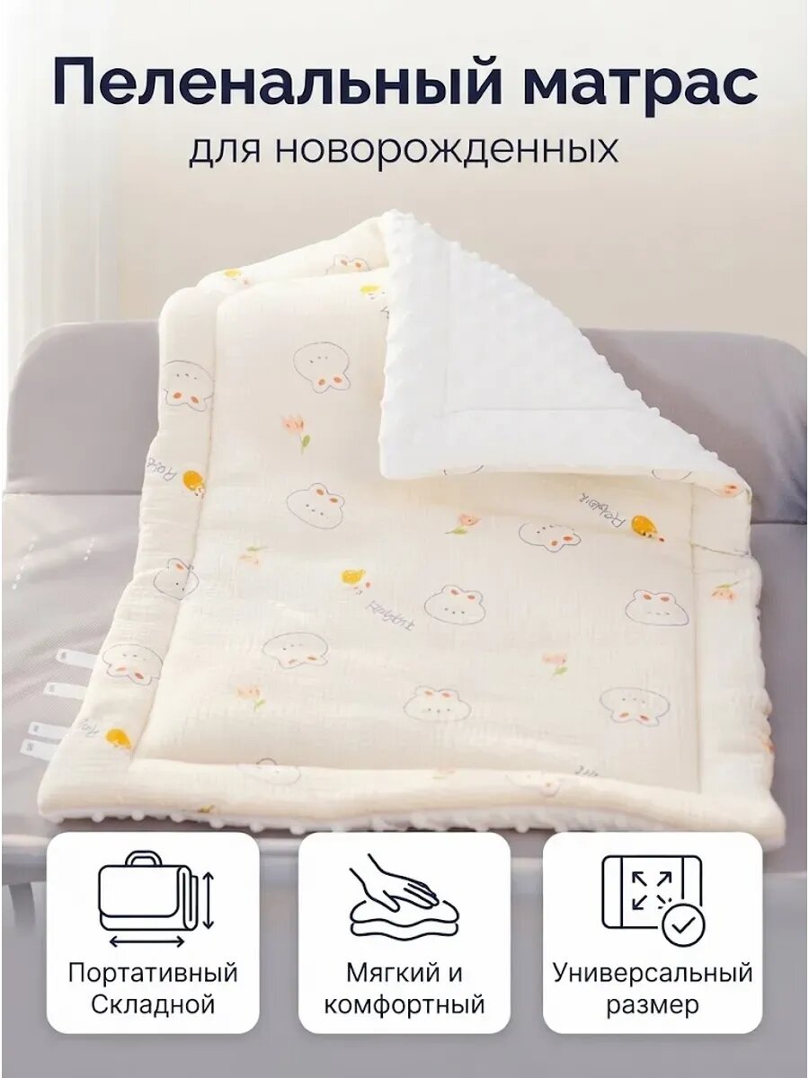 Пеленальный матрас складной 70x50 для столика