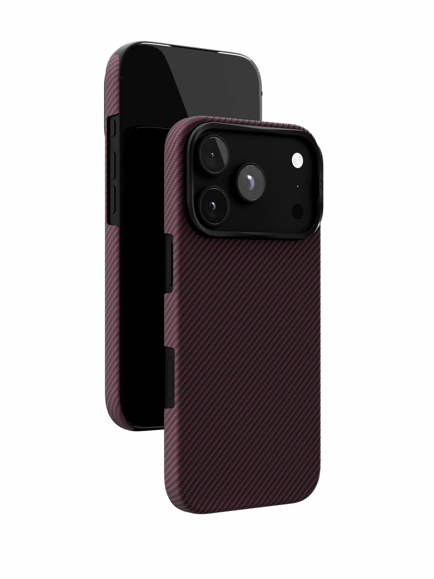 Чехол-накладка VLP Kevlar Case с MagSafe для iPhone 18 Pro, темно-вишневый