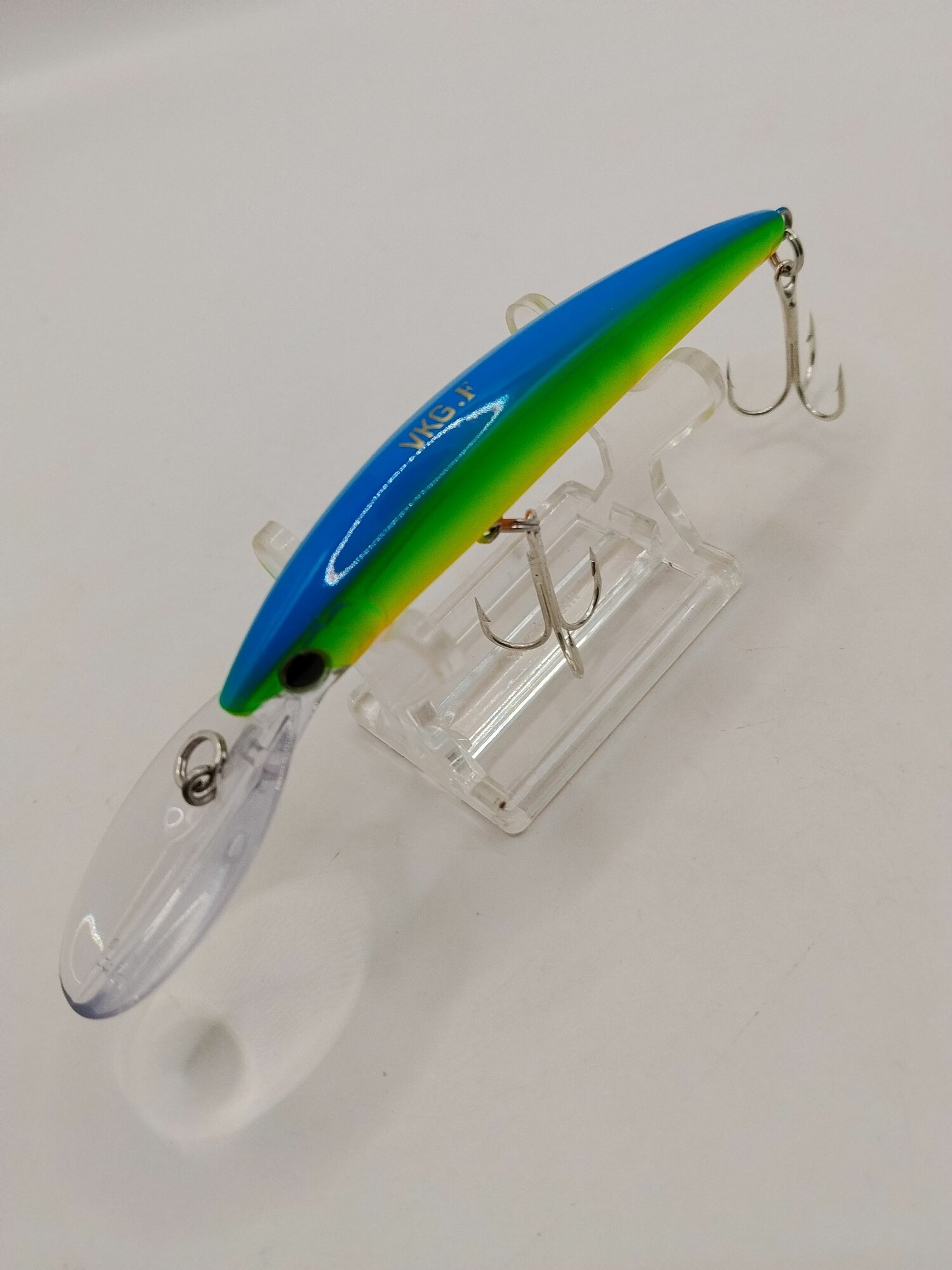 Воблер VKG Crystal Minnow Deep Diver (F) плавающий, 90 мм, 9.5 г / Глубоководный воблер минноу на щуку и судака