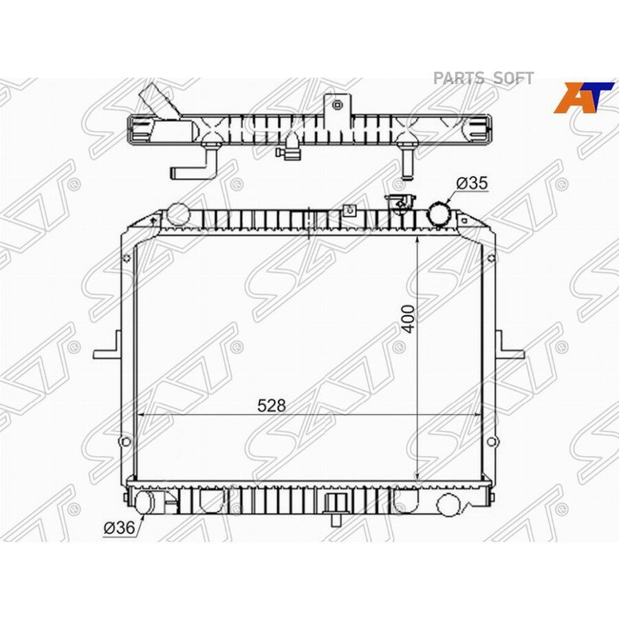 Радиатор Kia Bongo 04-19 от официального дистрибьютора, SAT, артикул KI0007