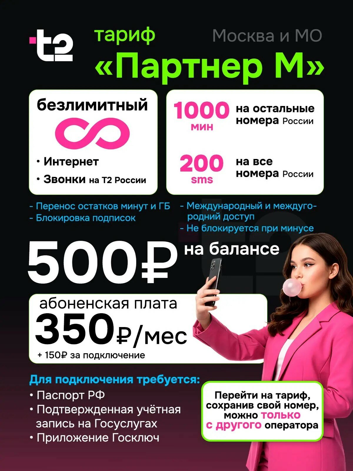 Сим карта с балансом безлимитный интернет для телефона раздача интернета для модема и роутера