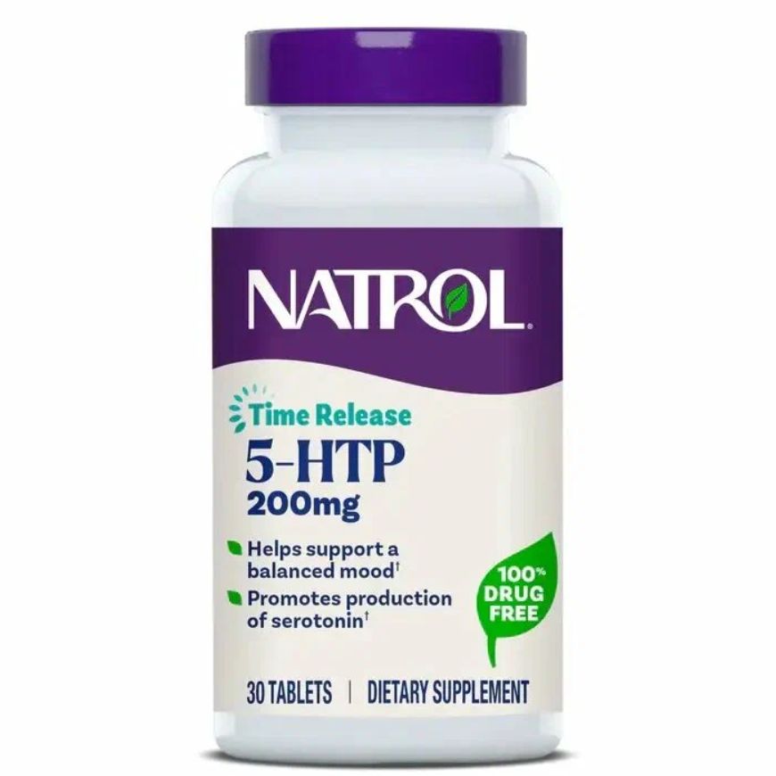Natrol, 5-HTP, медленное высвобождение, 200 мг, 30 таблеток