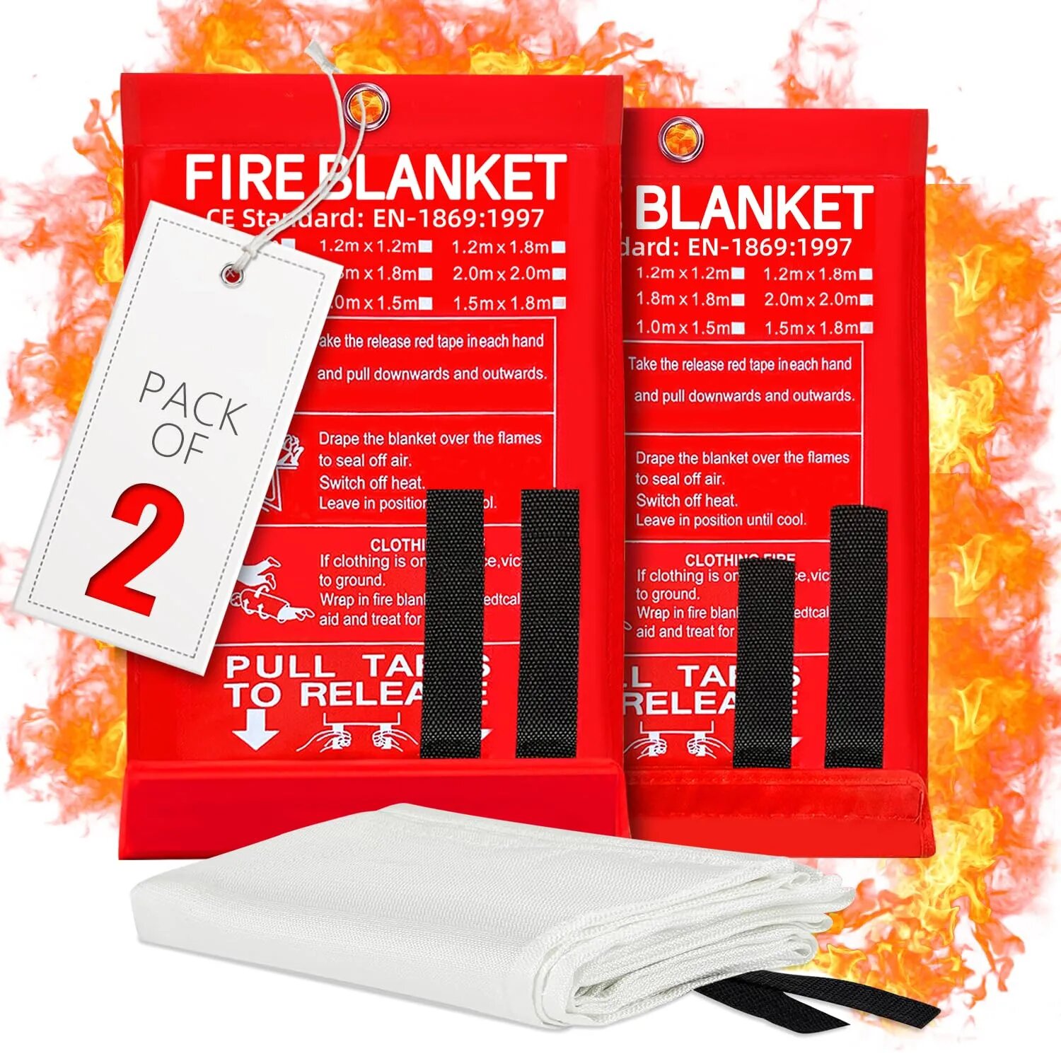 Противопожарный плед из стекловолокна FIRE BLANKET 1.2x1.2m