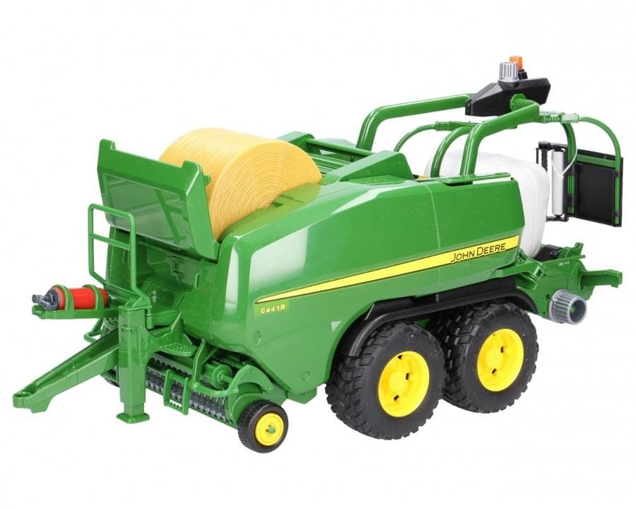 Игрушечная машинка Bruder John Deere C441R, пресс-подборщик для соломы, зеленый, 28.5 см