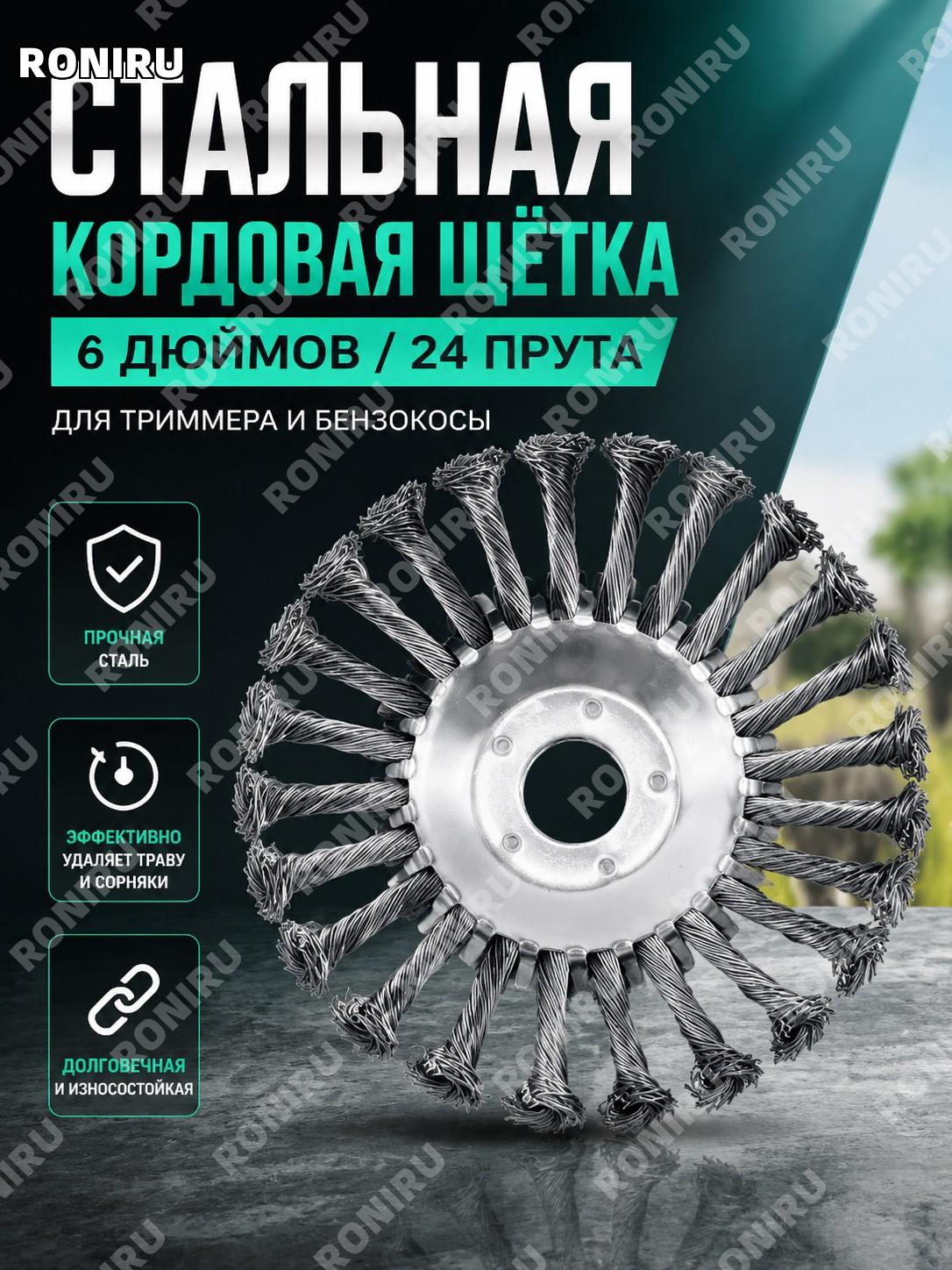 Стальная головка для триммера 6 дюймов 24 жилы в цветной коробке, режущий диск для мотокосы и ухода за травой.