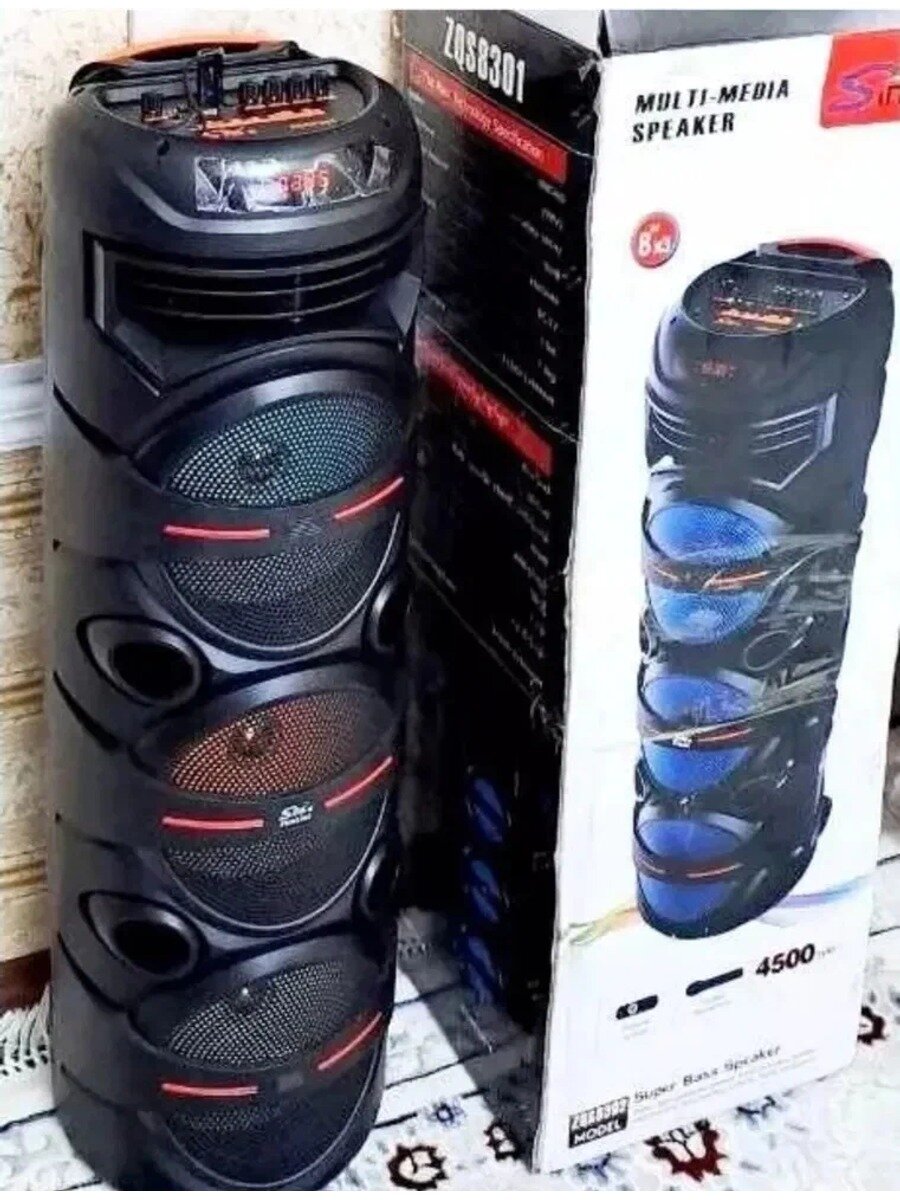 Беспроводная колонка с караоке, 3 динамика 8", Bluetooth 5.0, 60