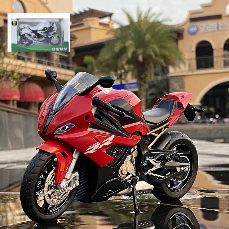 Модель мотоцикла BMW S1000RR M, металлическая, со звуком и светом, для детей от 6 Red retail box2