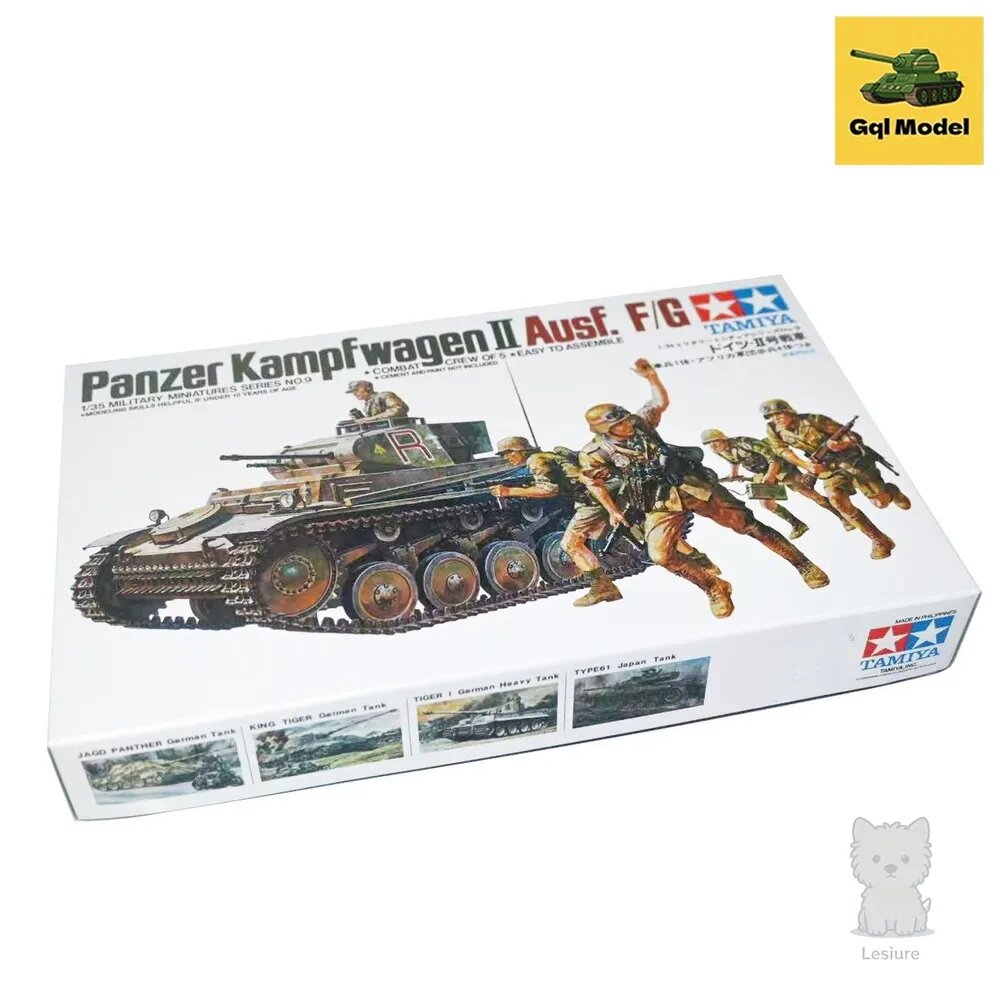 Сборная модель Tamiya 35009 Немецкий легкий танк Panzerkampfwagen II Ausf. F/G, масштаб 1/35, с 5 фигурками, легко собирается