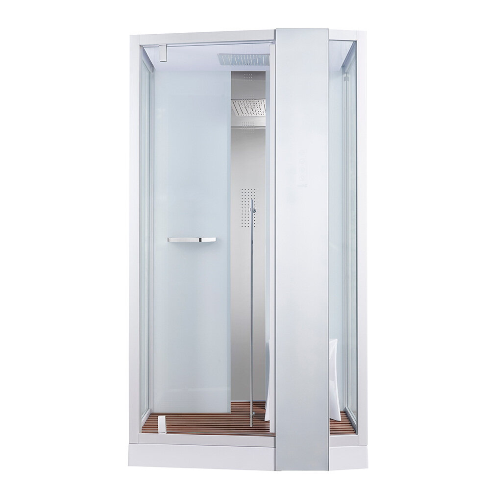 Душевая кабина Orans 89105RWLH низкий поддон, стеклянная, 120x90, с финской сауной, гидромассажная, с радио, с распашной дверью, с вентиляцией, с освещением, с функцией тропический душ