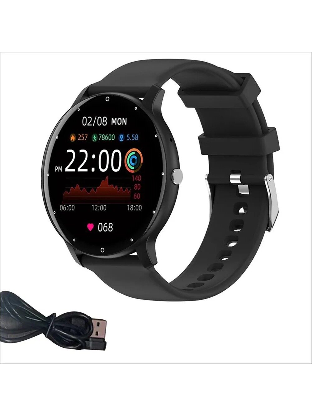 ZL02C Pro Умные часы с измерением пульса, черные, Цвет Разноцветный