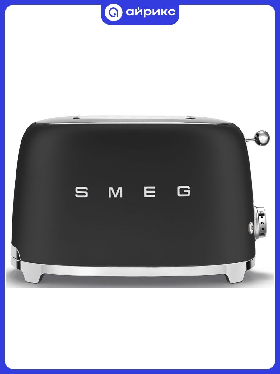 Тостер Smeg TSF01BLMEU, 950 Вт, 2 отделения, 6 режимов, черный матовый