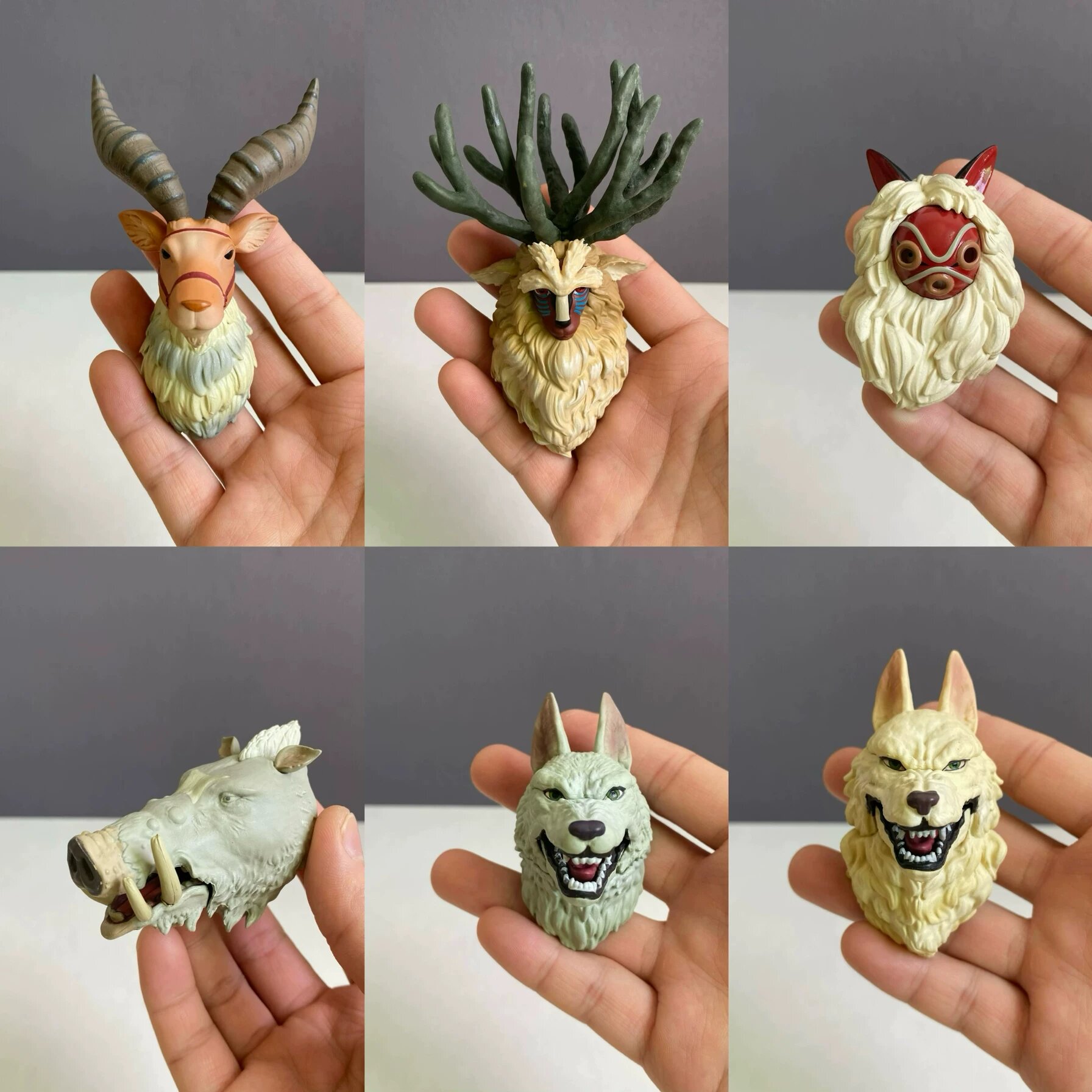 Полный комплект из 6 магнитов для холодильника Принцесса Мононоке от Studio Ghibli