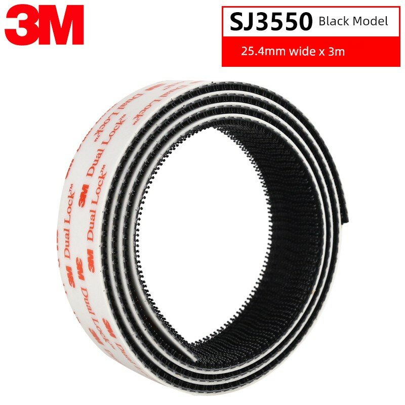 Лента-липучка 3M с грибковой застежкой SJ3550 черная 3 м х 25.4 мм с клеевой основой