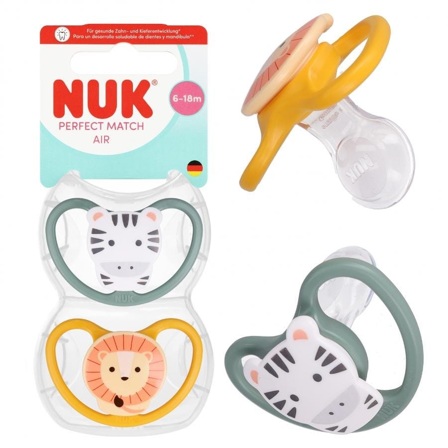 Пустышка NUK Perfect Match, зеленый, 6-18 месяцев, 2 шт